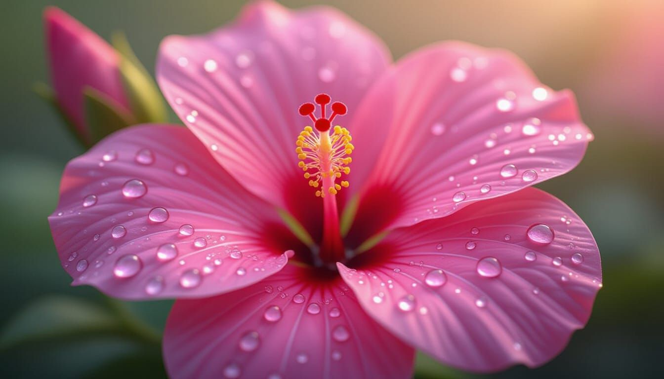 Luminous Pink Hibiscus with Leopard Petals