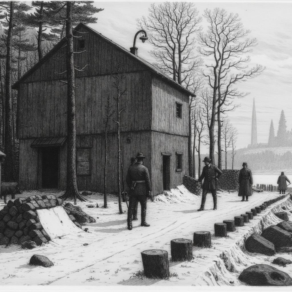 Icy New York City in Horror Art Style