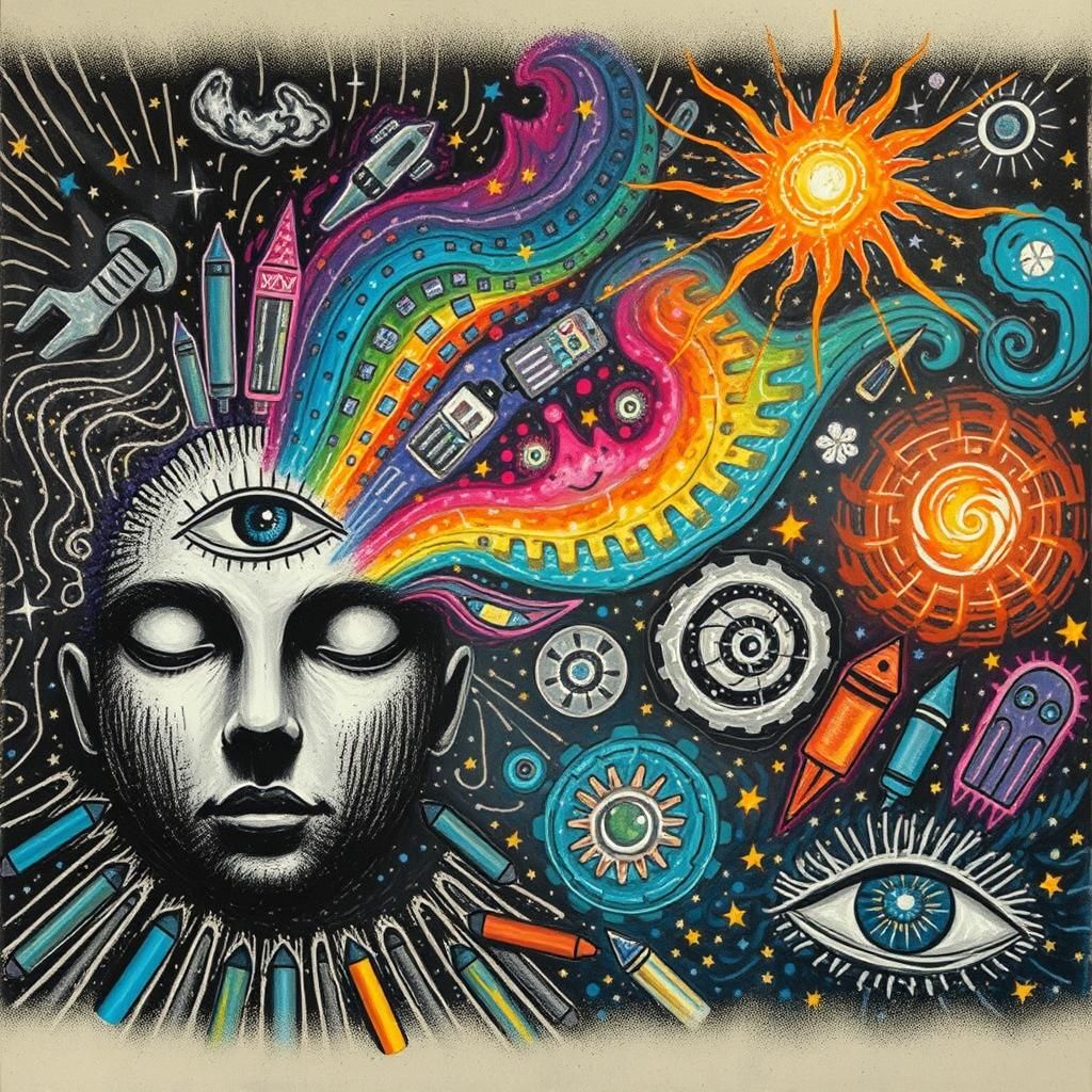 Crayon Cityscape: A Child's Dream of the Future