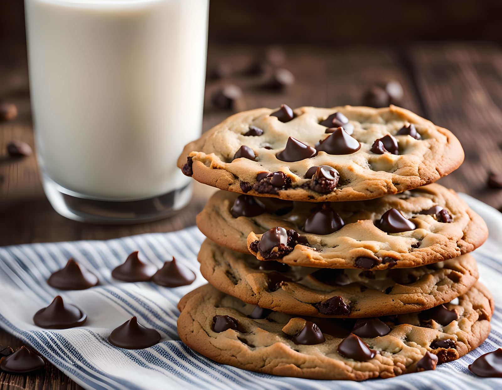 Delicious Chocolate Chip Cookies with Milk