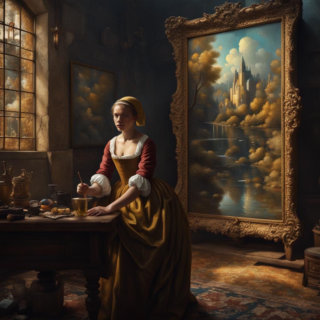 Girl with a Pearl Earring in Gauguin Style