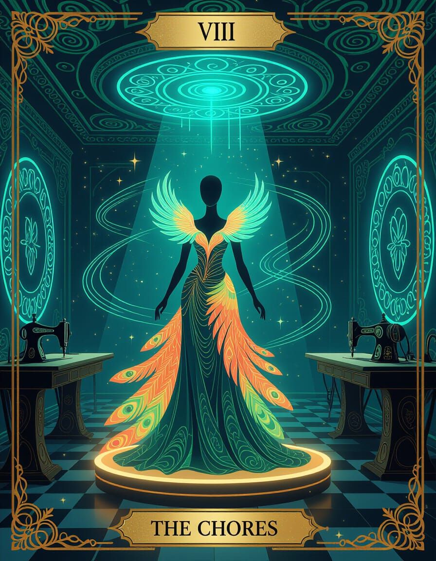 Fantasy Tarot Card The Chores in Digital Painting Style