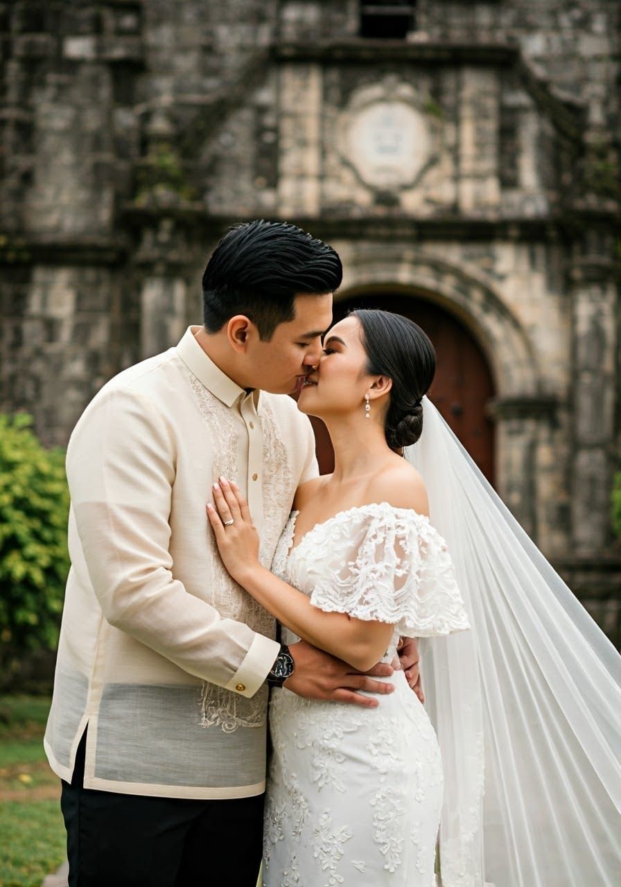 Stunning Filipino Wedding Scene in Golden Light