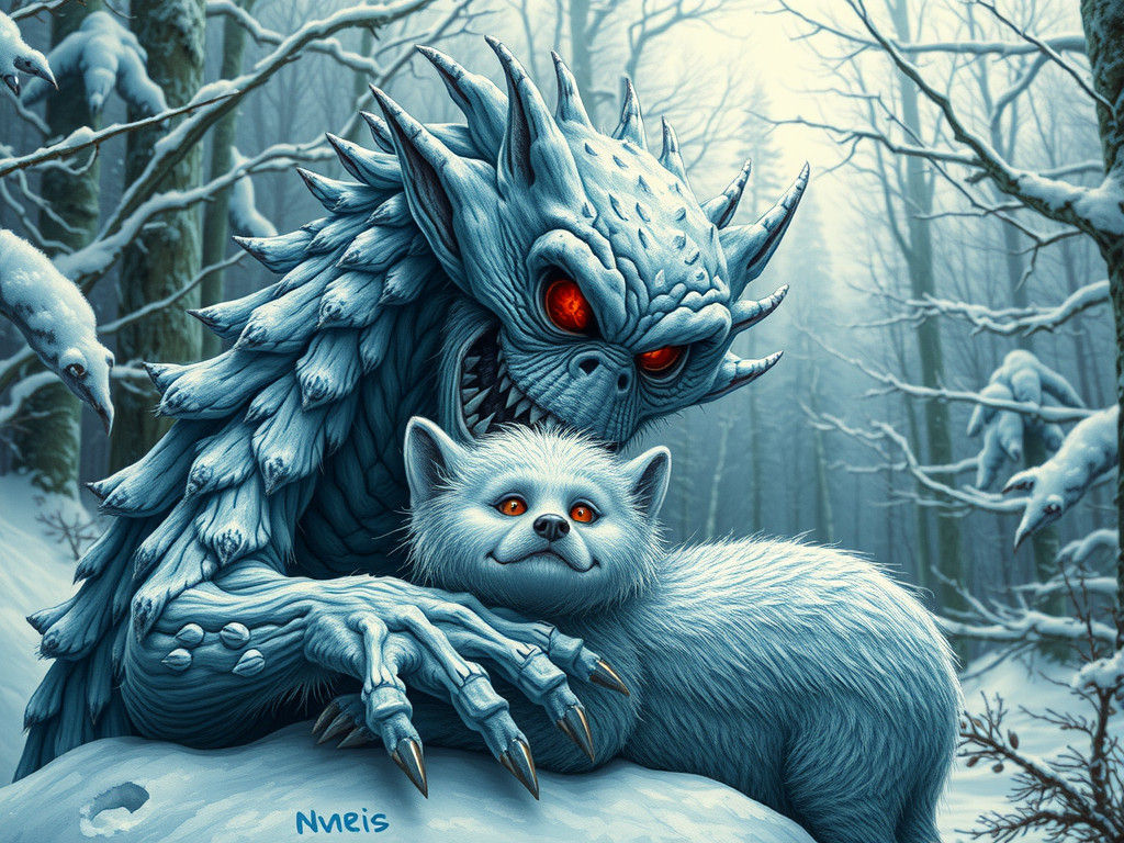 Hurva and her snow pet