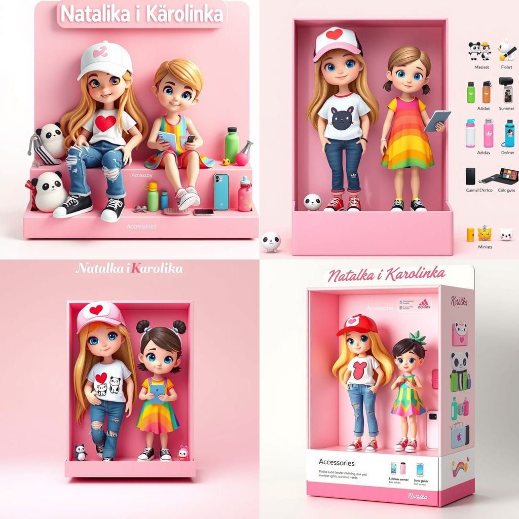 Adorable Sisters in Pastel Packaging