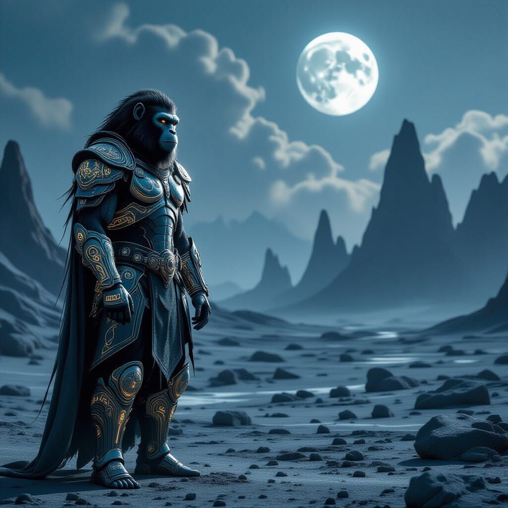 Cybernetic Ape Warrior on Alien World