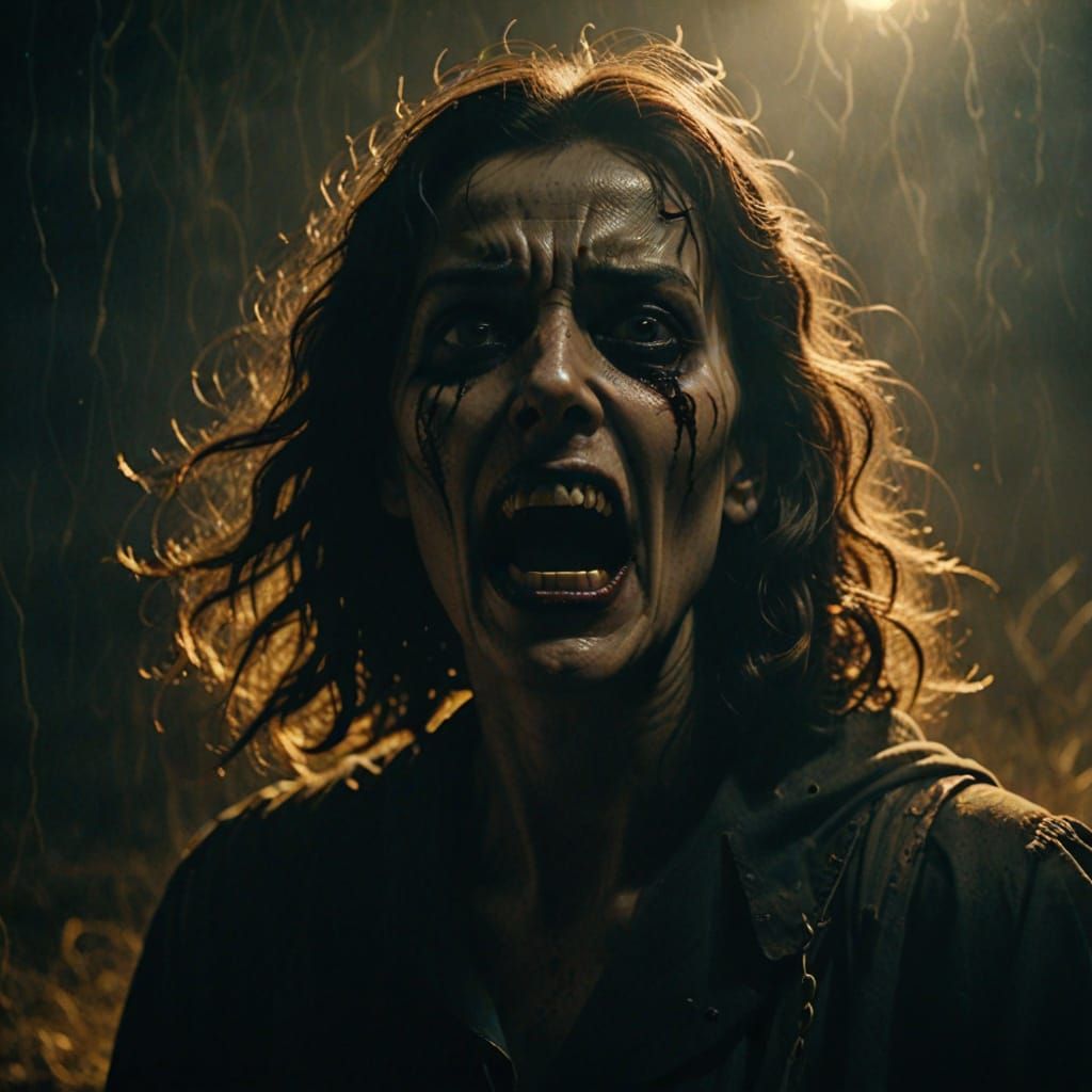 Eerie Soul Horror: Cinematic Film Still