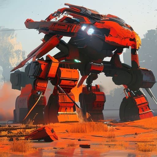 Dragon Mech Battle Scene in Unreal Engine 5