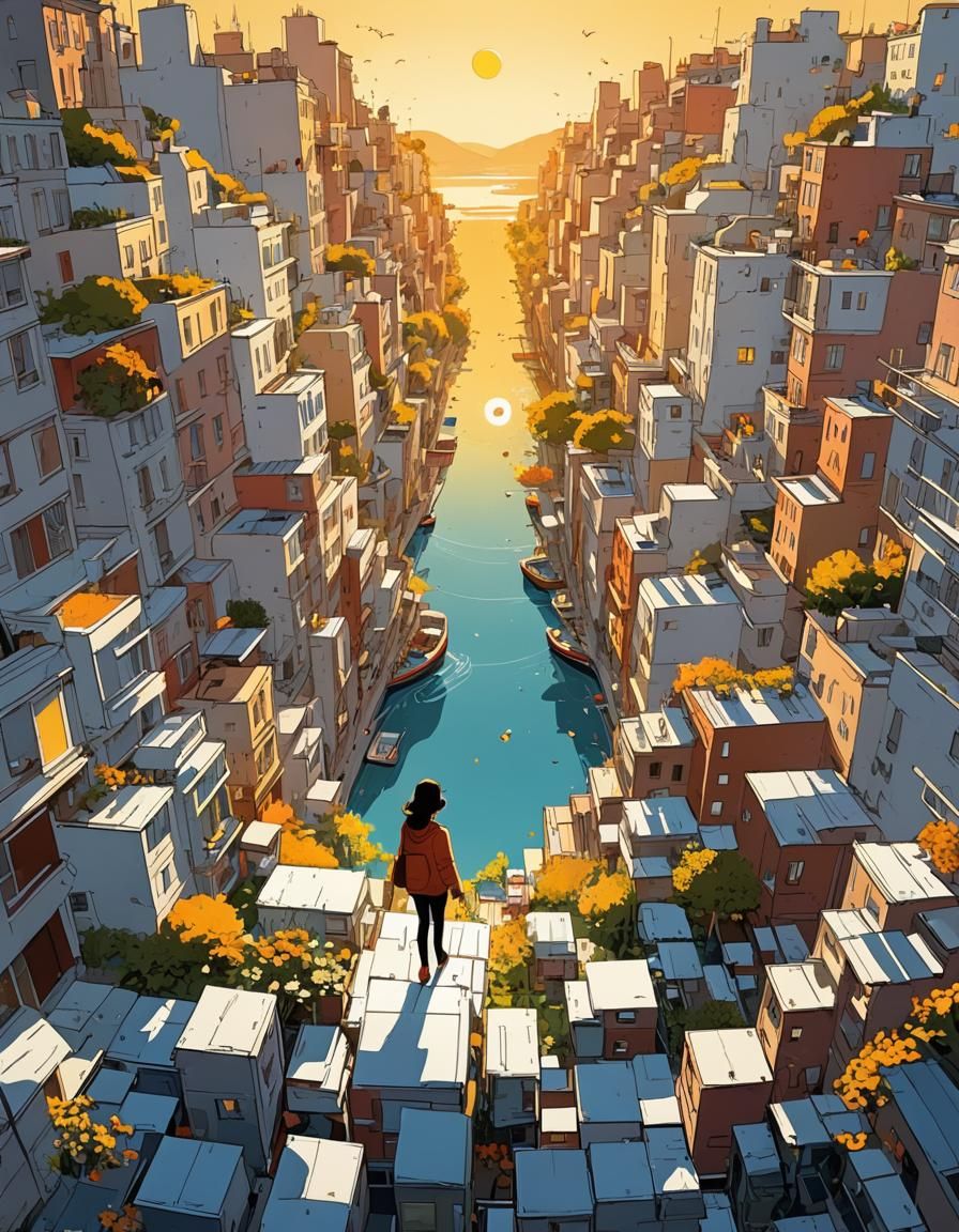 Vibrant Cel-Shaded Sun in Web Comic Style