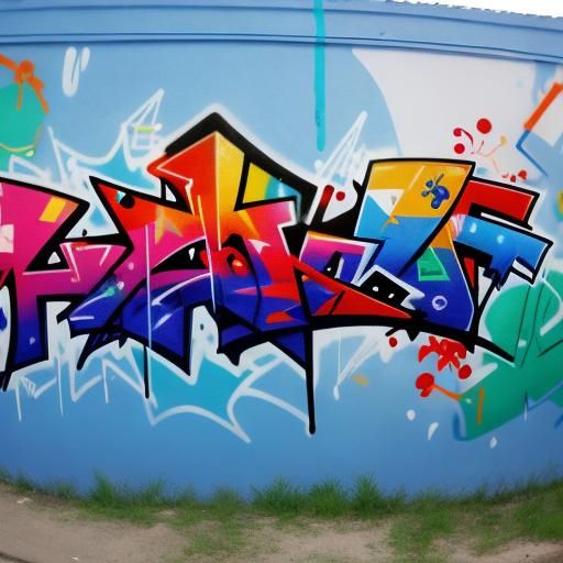 Colorful Graffiti Art on Brick Wall