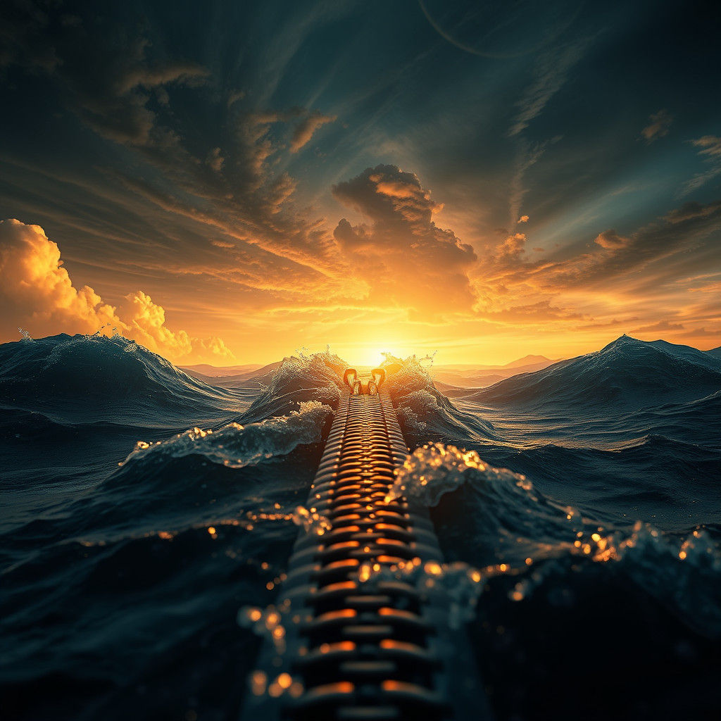 Ocean Zipper Separates Day and Night in HDR Detail