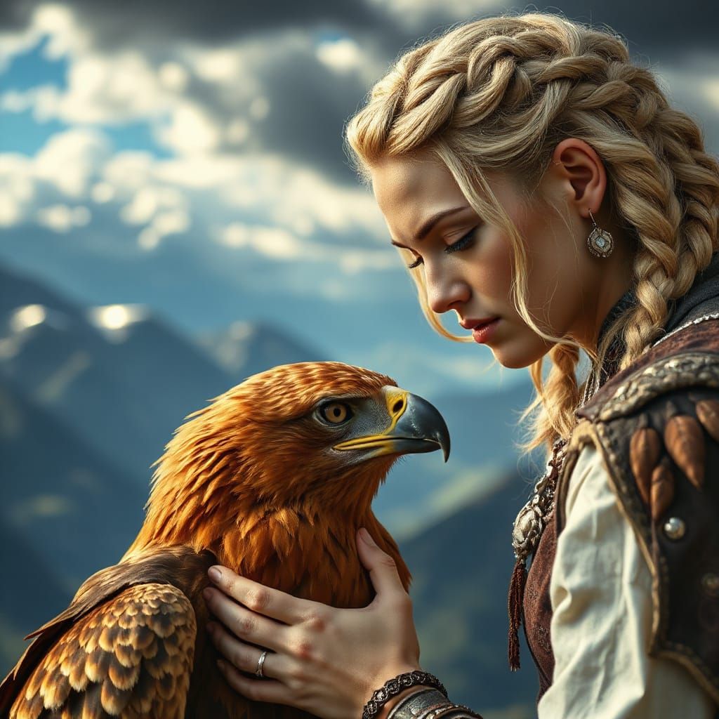 Curvy Beast Master Shares Intimate Moment with Golden Eagle