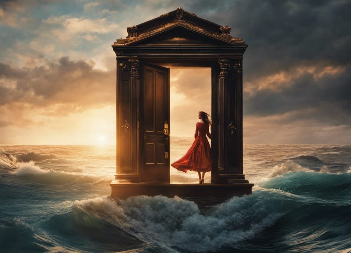 Photorealistic Hands Reaching for Doorway