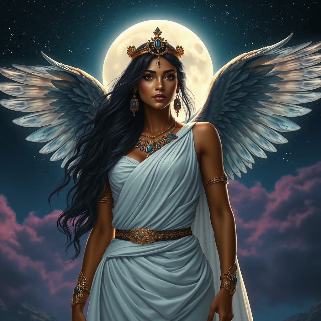 Ishtar, Queen of Heaven and Earth, in Splendid Moonlit Glory