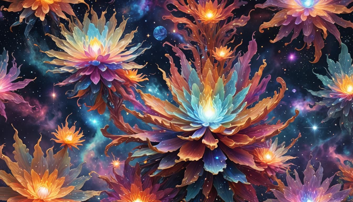 Holographic Astral Cosmic Entity in Neon Colors