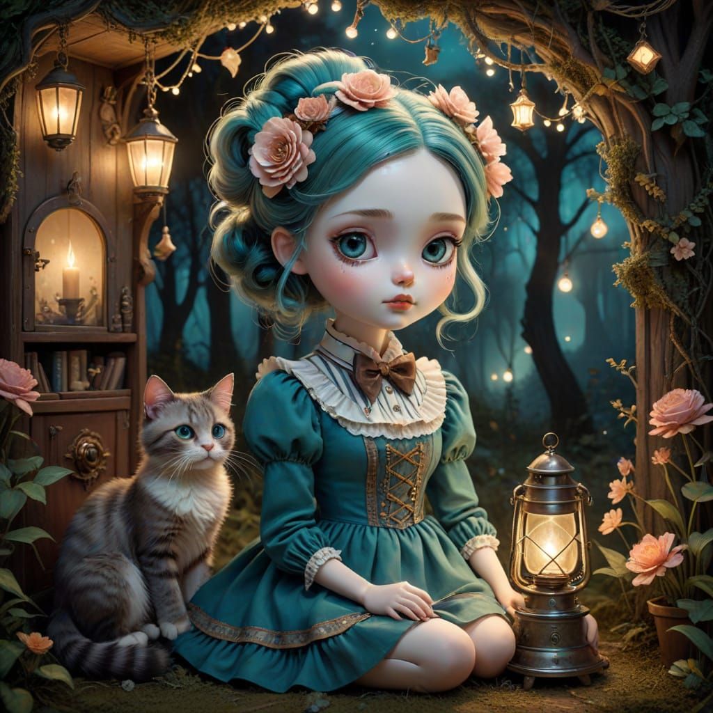 Whimsical Dreamlike Fairytale Scene in Pop Surrealism Style