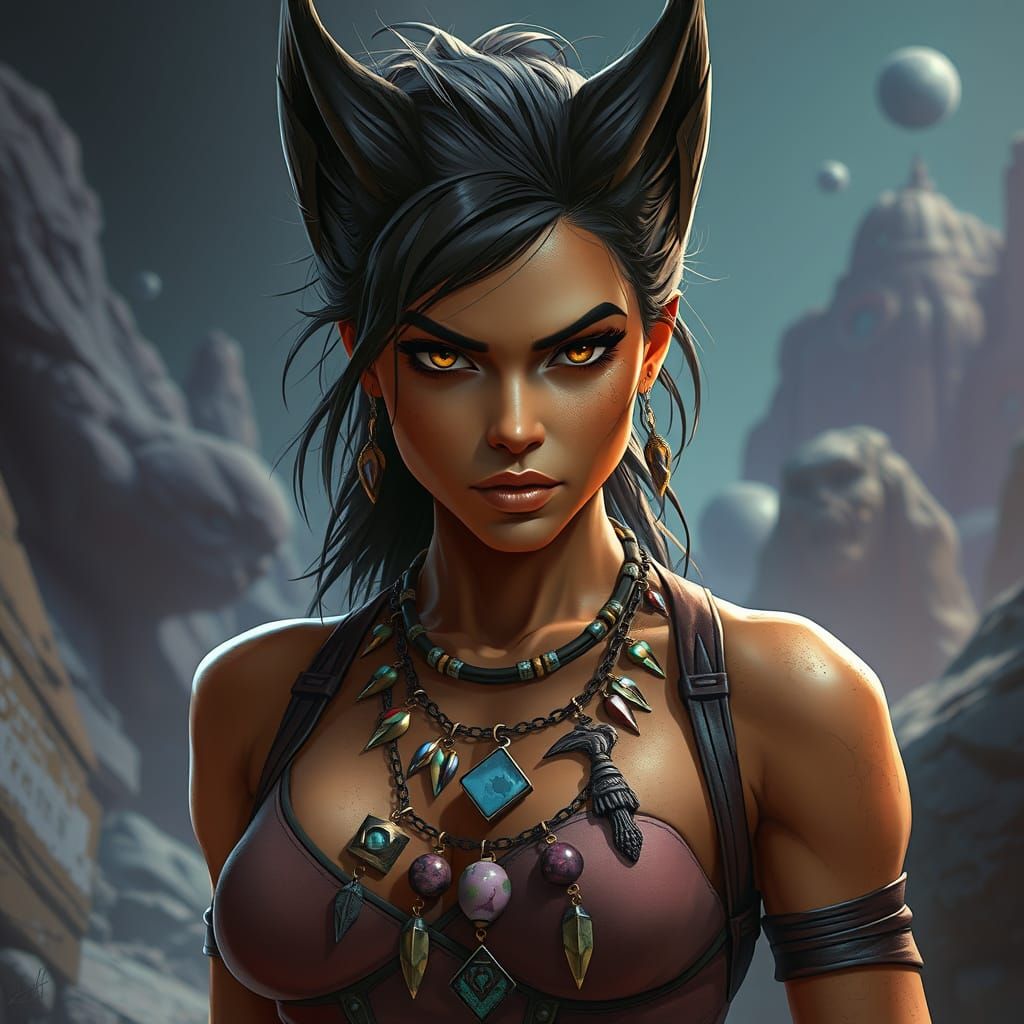 Wolverine-like Female Portrait in Dystopian Realism Style