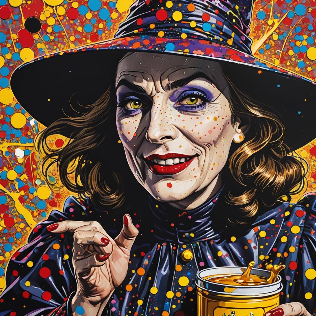 Wicked Witch with Honey in Pop Art Style
