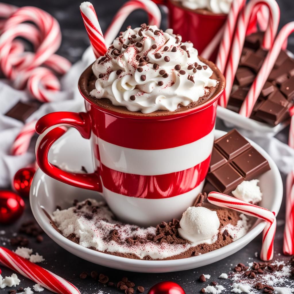 Steaming Hot Chocolate with Candy Cane