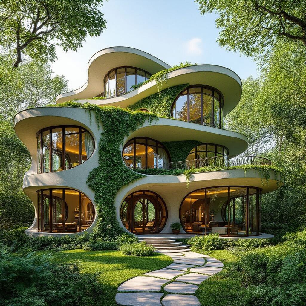 Art Nouveau House Blends Organic Design with Nature