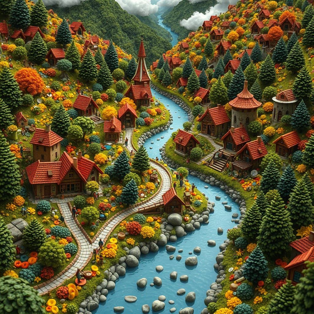Whimsical Button Wonderland in Realistic Fantasy Style