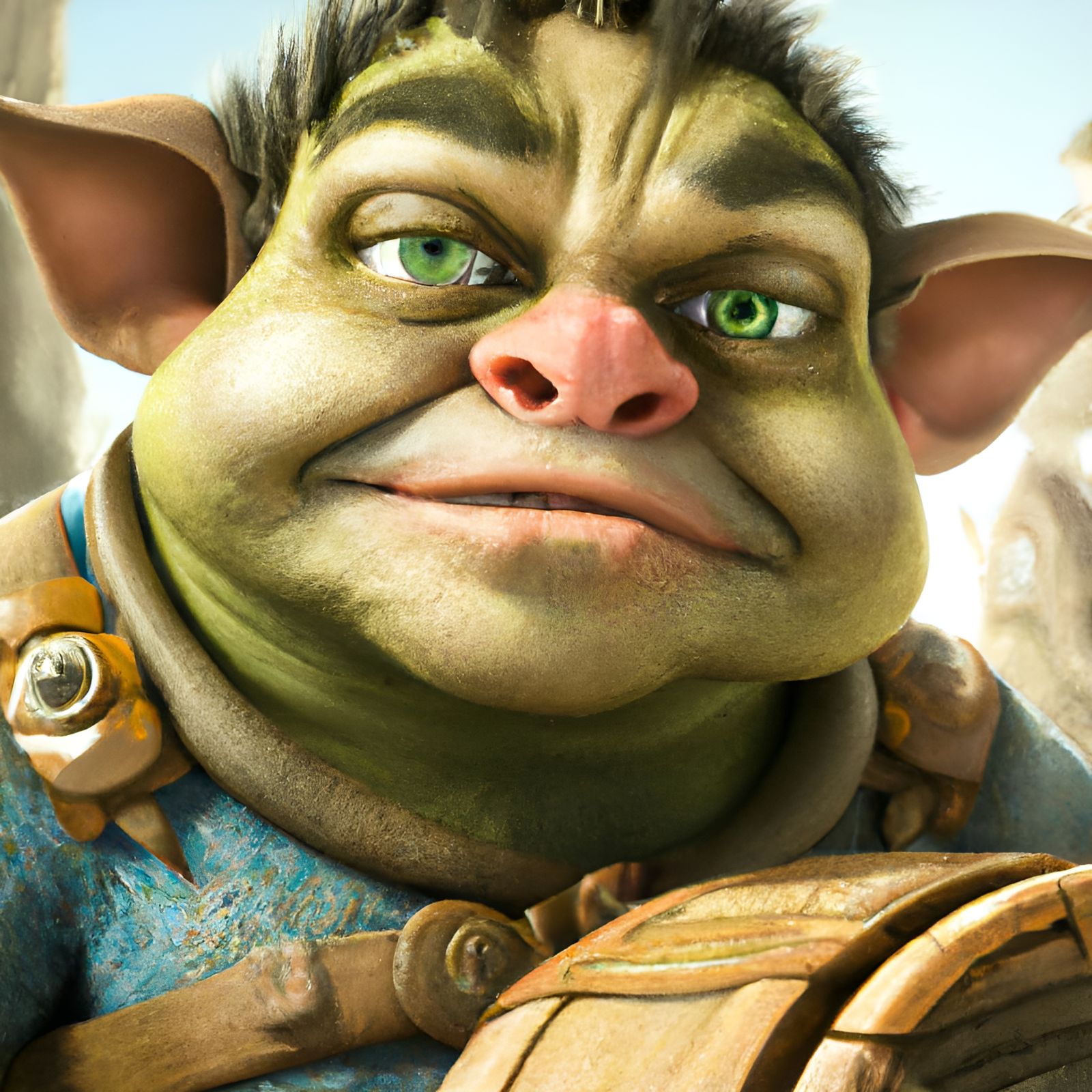 Adorable Orc Construction Worker in 3D Art