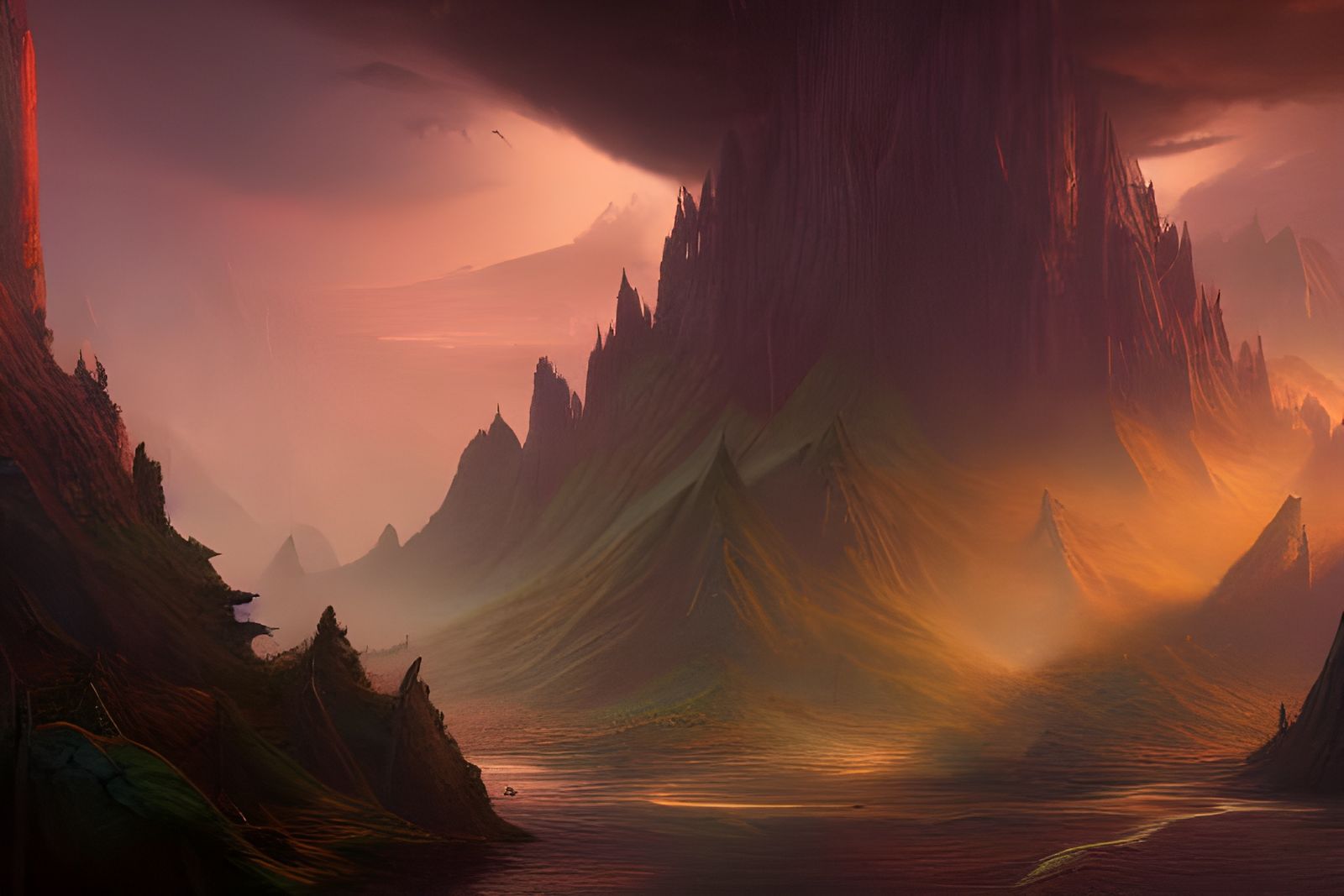 Fantastical Alphabet Landscape in Detailed Matte Painting