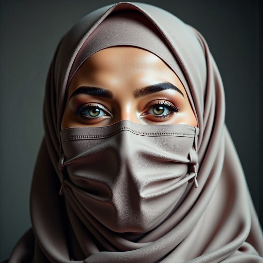 Beautiful Heavy Hijabi Woman Portrait