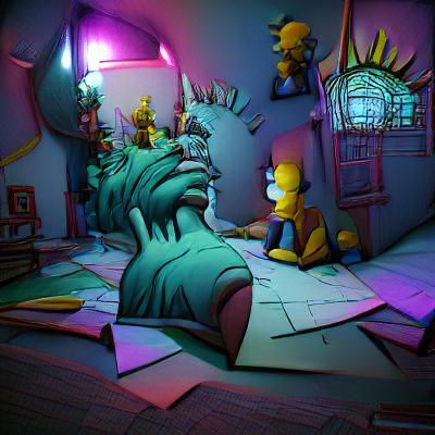 The Simpsons: 3D Rendered Artstation Style