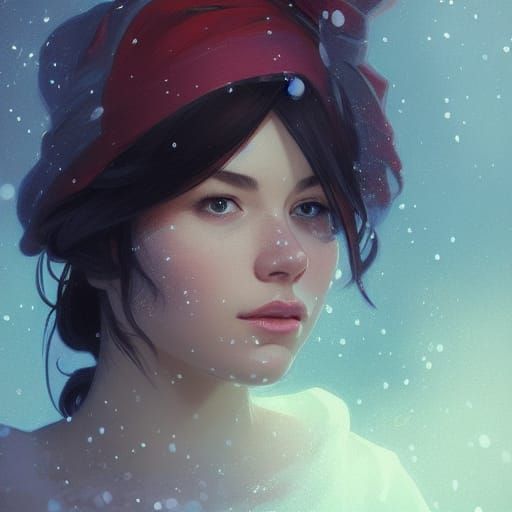 Festive Christmas Portrait in Hyperdetailed Style