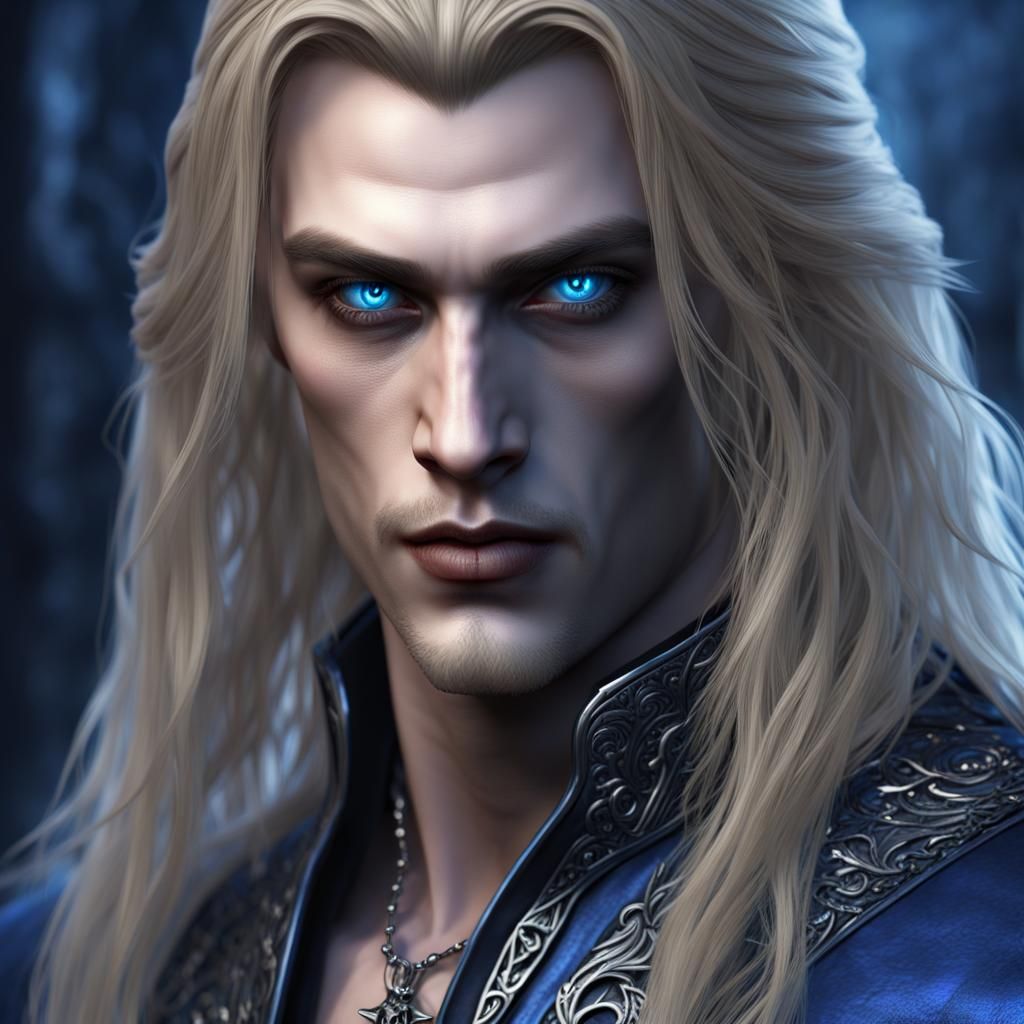 Gothic Vampire with Blonde Hair, Matte Painting