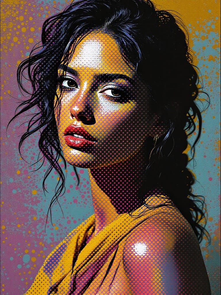 Pop Art Masterpiece with Vermeer's Light Effects