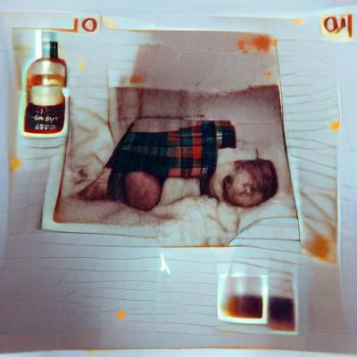 Vintage Polaroid of Newborn Baby with Parents