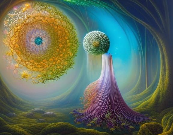 Brain Network in Warped Perspective: Digital Art