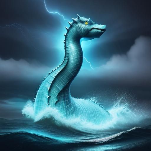 Mystical Loch Ness Monster in Astral Storm