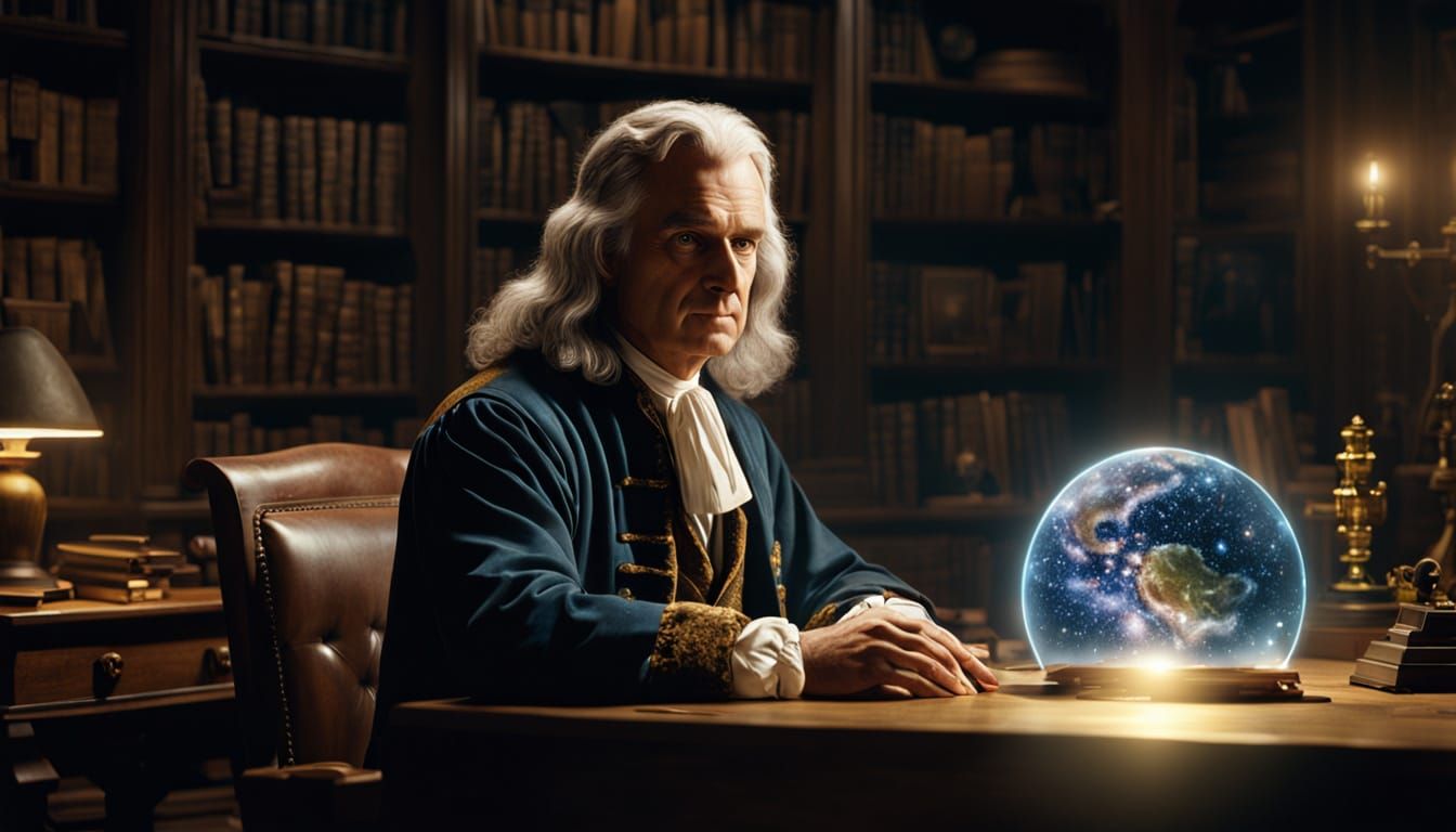 Newton Observes Milky Way Galaxy as Film Still