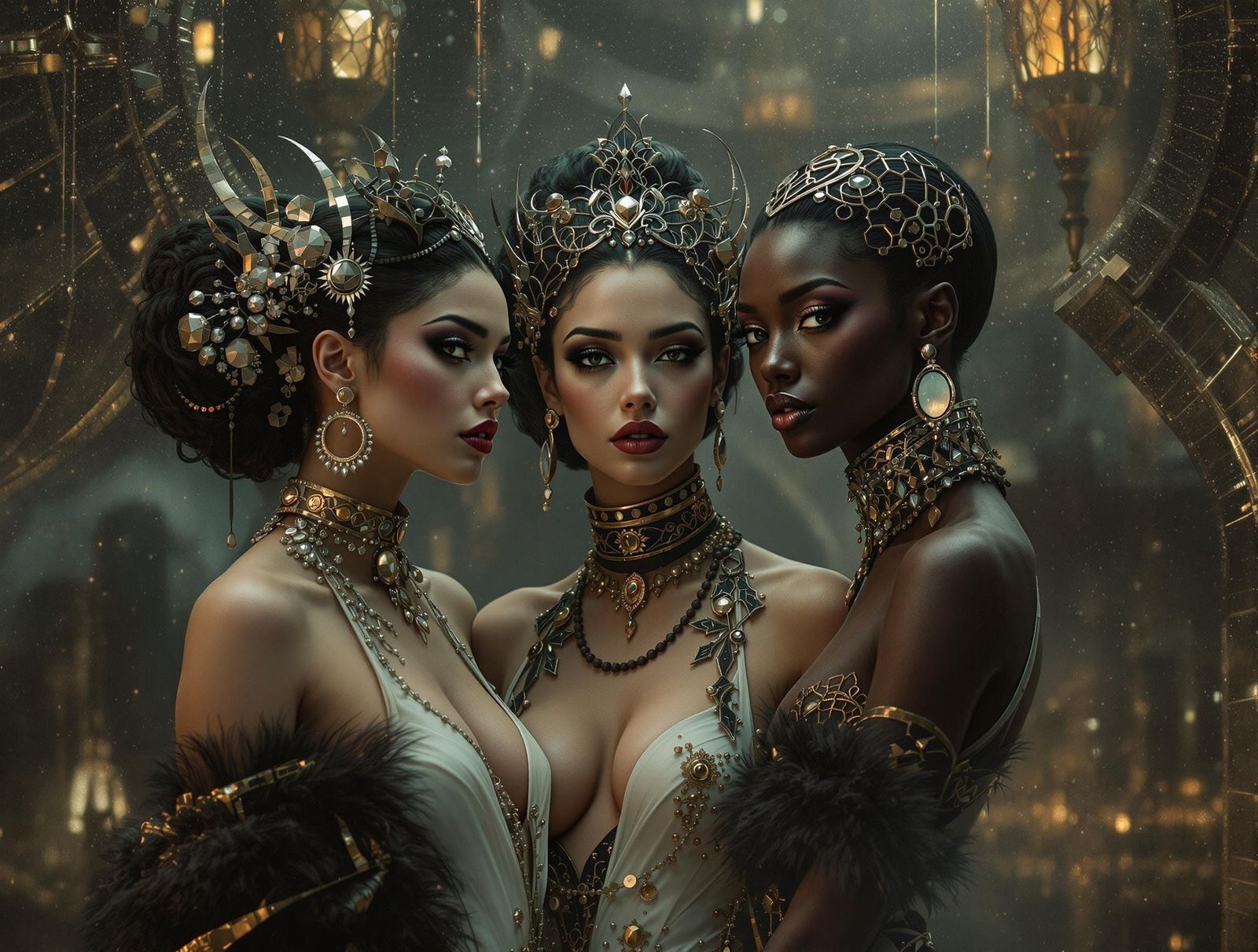 Neo-Cubist Models in Art Deco Attire