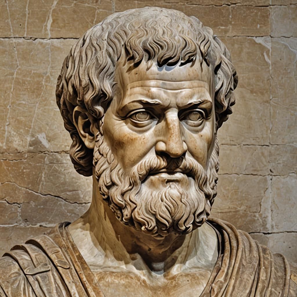 Aristotle: Ancient Greek Philosopher in Detailed Matte Paint...