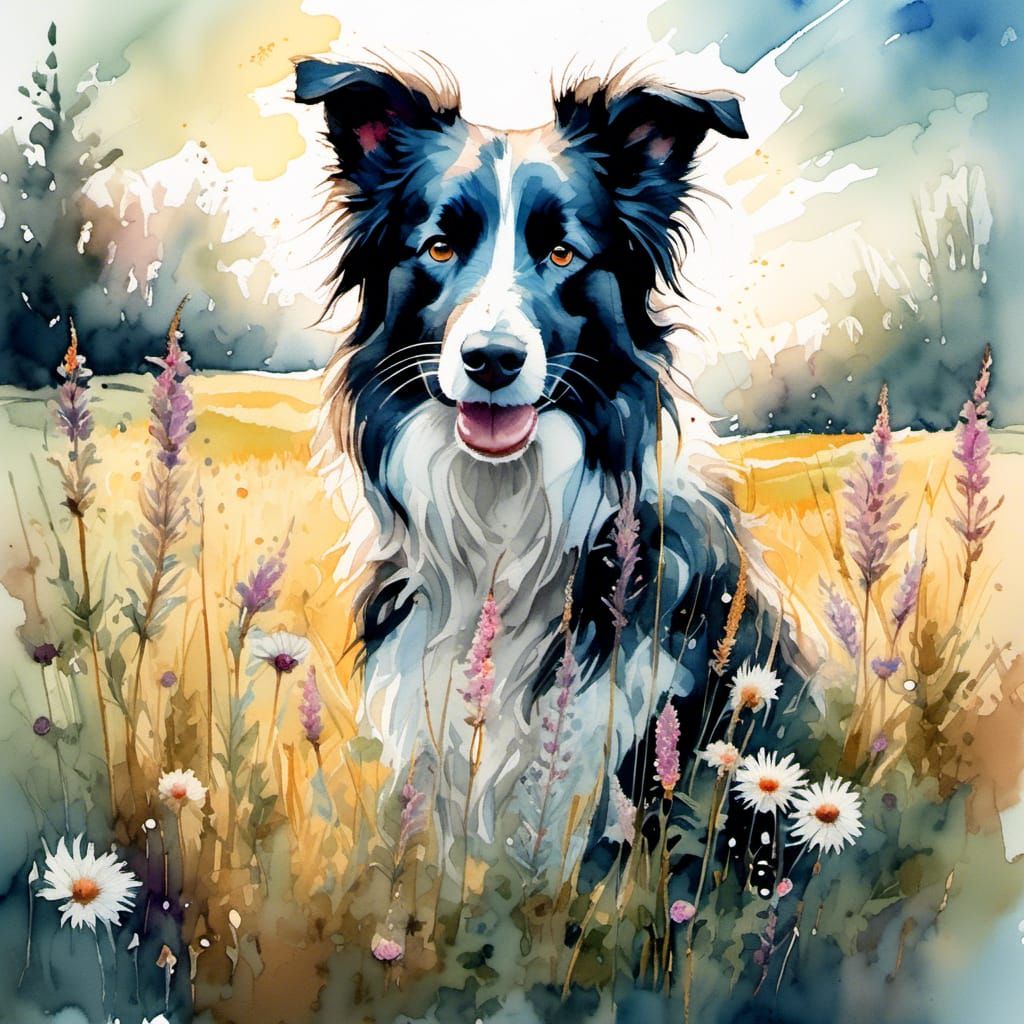 Border Collie in the country