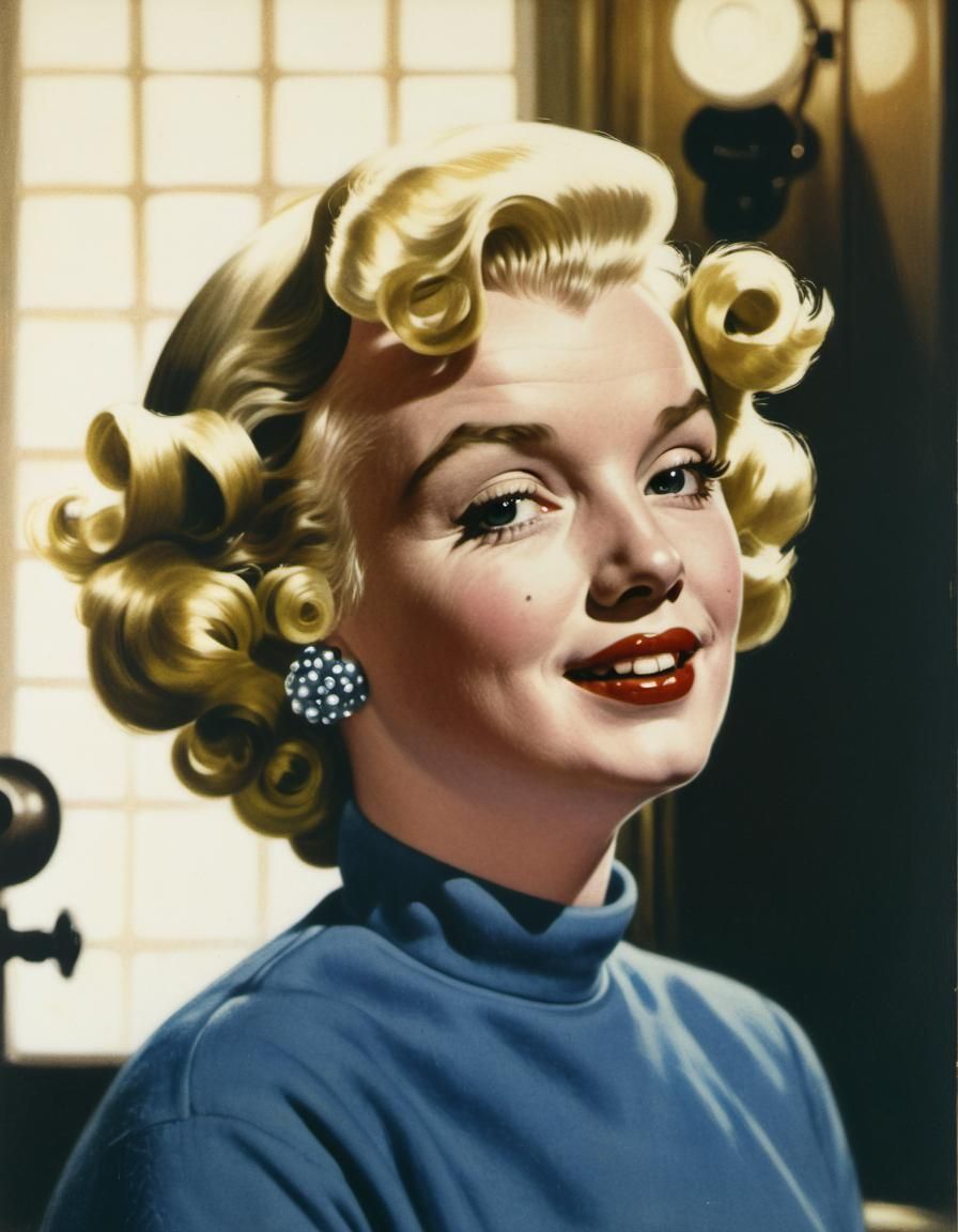 Marilyn Monroe Illustration in Golden Age Style