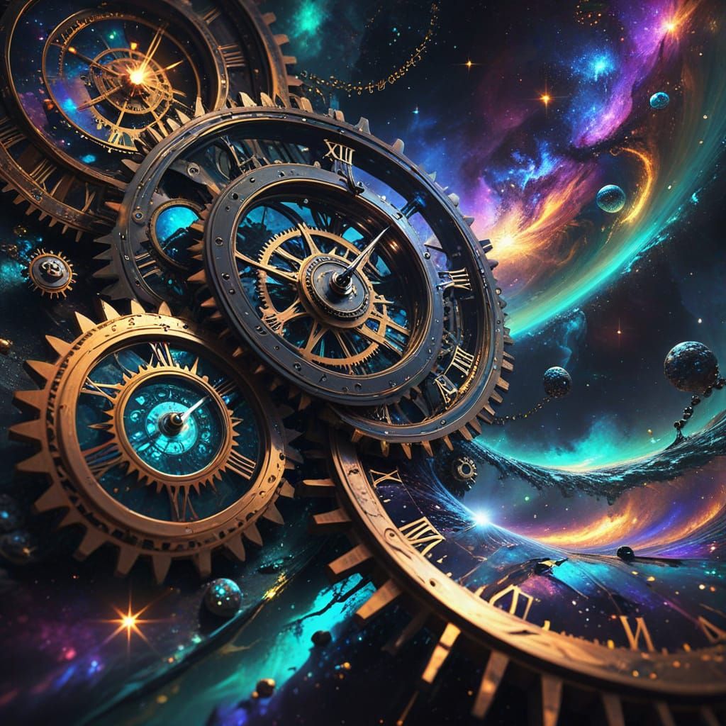 Cosmic River of Time in Ethereal Digital Art