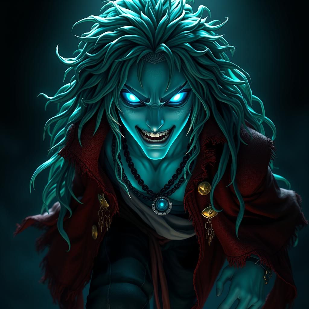 Ethereal Undead Pirate Emerging from Shadows