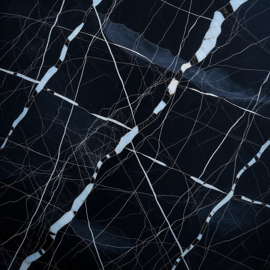 Premium Black Marble Background with White Veins