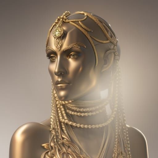 Intricate Metal Mexican Skull with Jewelry Dreadlocks