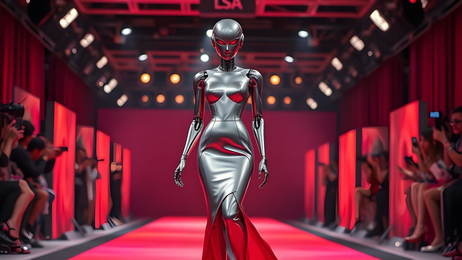 Feminine Robot Model Struts High-Fashion Runway