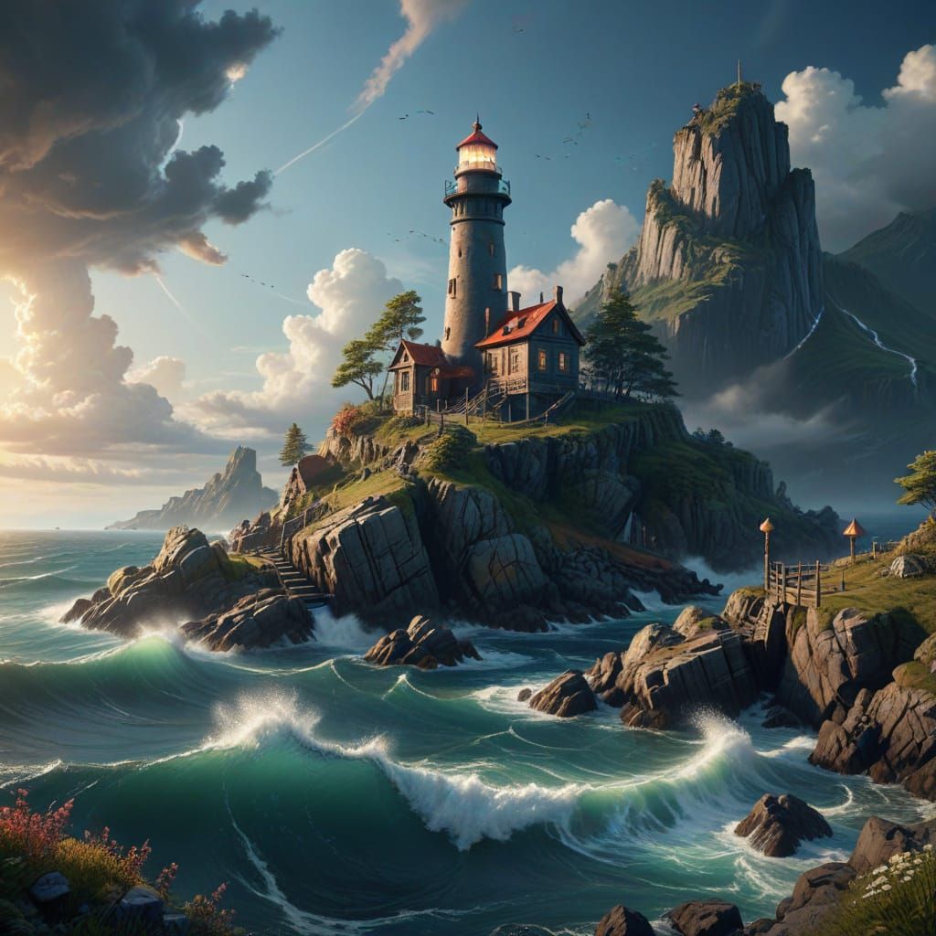 Lighthouse in Fantastical Sarenkari Landscape