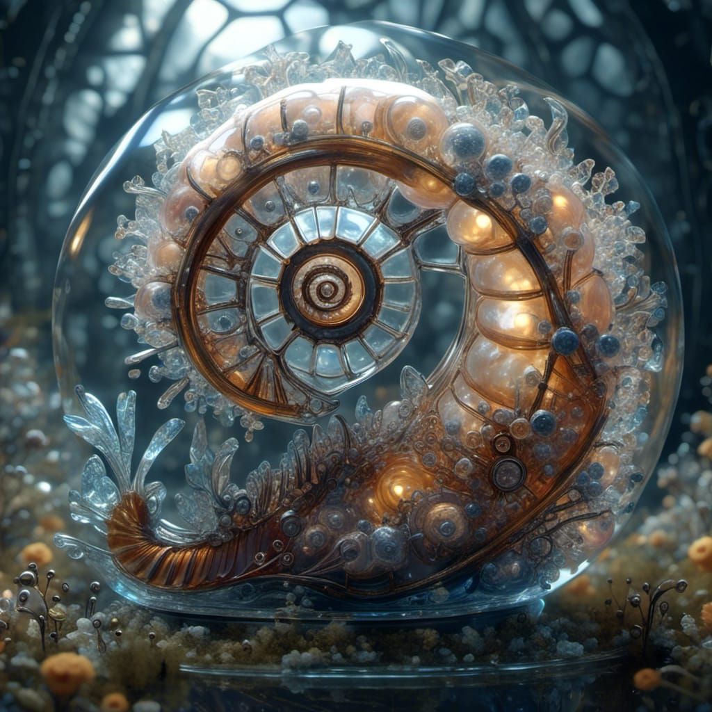 Glass Snail with Radiant Gears