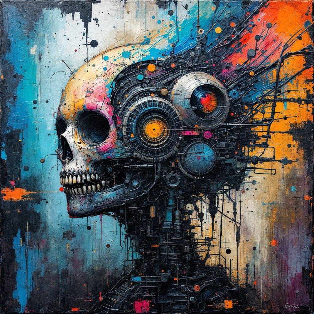Expressionistic Impasto Surrealism with Industrial Textures