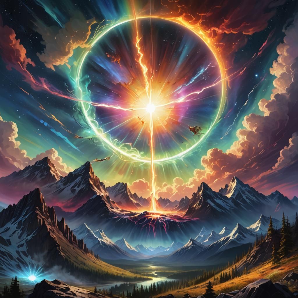 Cosmic Ray Piercing Sun's Corona in Concept Art