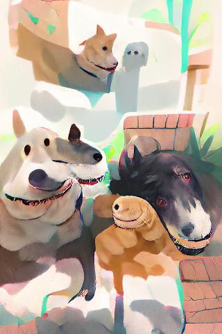 Friendly Dogs Play Together